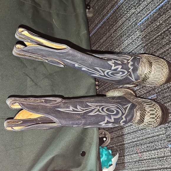 Vintage JUSTIN Snakeskin Leather Women Cowboy Boots - Picture 3 of 5